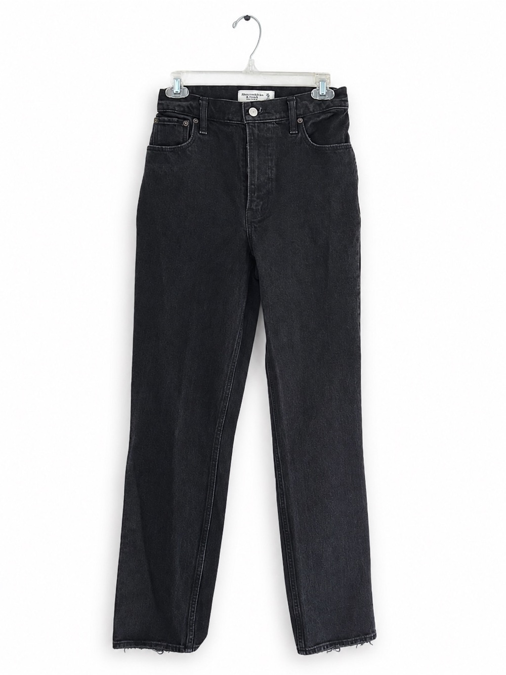 Abercrombie & Fitch 90s Straight Ultra High Rise Black Jeans Size 25 0 Regular